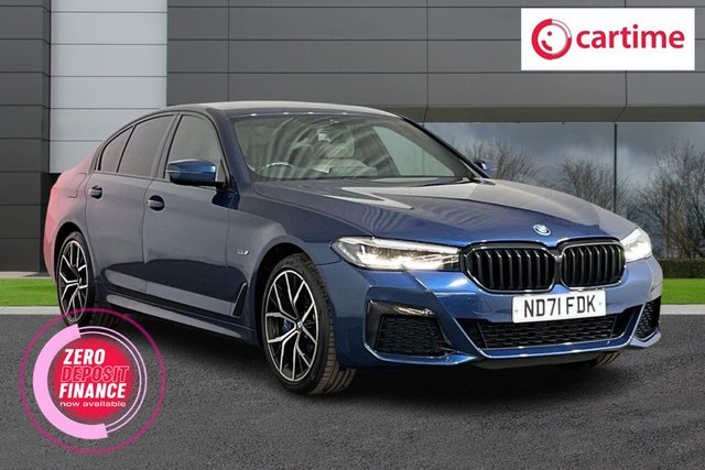 View our BMW 5 Series 2.0 530e 12kWh M Sport Saloon 4dr Petrol Plug-in Hybrid Steptronic Euro 6 (s/s) (292 ps) Touchscreen, Apple CarPlay / Android Auto, Heated Seats, M Sport Pro Package, Front / Rear Parking Sensors