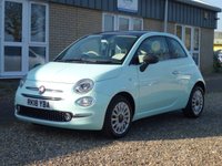 USED 2018 18 FIAT 500 1.2 Lounge Hatchback 3dr Petrol Manual Euro 6 (s/s) (69 bhp) www.suffolkcarcentre.co.uk - Located at Lowestoft