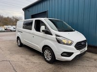 USED 2022 22 FORD TRANSIT CUSTOM 2.0 320 ECOBLUE LIMITED CREW CAB VAN, DOUBLE CAB,  L2, H1, 6 SEATS, 130PS (CA22 ZZT) Delivery and Finance available. 25+ years in business. RAC Approved Dealer