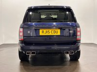 USED 2015 15 LAND ROVER RANGE ROVER 4.4 SD V8 Vogue SE SUV 5dr Diesel Auto 4WD Euro 5 (339 ps) Hosting a generous specification, Head up display, Sliding panoramic roof, Adaptive xenon led signature lights, full size spare, rear centre console, striking loire metallic blue, contrast ivory full leather interior complete service record
