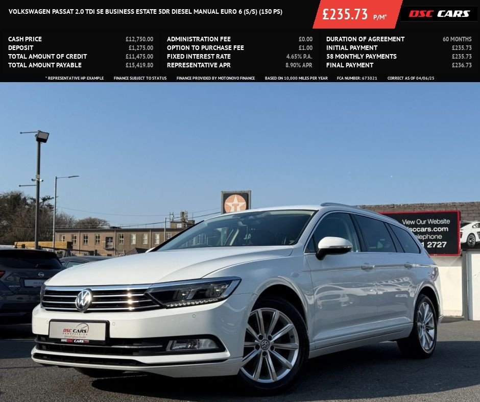 USED 2018 18 VOLKSWAGEN PASSAT 2.0 TDI SE Business Estate 5dr Diesel Manual Euro 6 (s/s) (150 ps) NAV / CRUISE / HTD SEATS / ULEZ