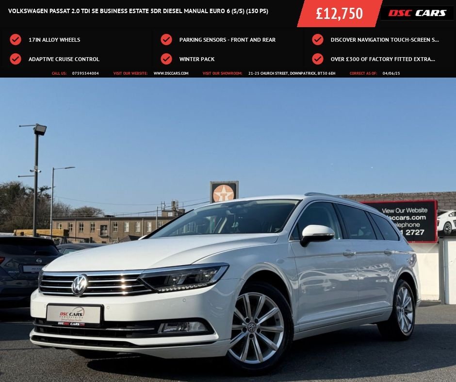 USED 2018 18 VOLKSWAGEN PASSAT 2.0 TDI SE Business Estate 5dr Diesel Manual Euro 6 (s/s) (150 ps) NAV / CRUISE / HTD SEATS / ULEZ
