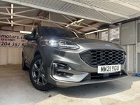 USED 2021 21 FORD KUGA 2.5 EcoBoost Duratec 14.4kWh ST-Line SUV 5dr Petrol Plug-in Hybrid CVT Euro 6 (s/s) (225 ps)+1 FORMER KEEPER+2 KEYS+FSH+HALF LEATHER SEATS+APPS+MEDIA+NAV+BLUETOOTH+DAB+USB+AUX+ 2 KEYS+1 FORMER KEEPER+HISTORY+HALF LEATHER SEATS+18" ALLOYS+MEDIA+BLUETOOTH+APPS+USB+AUX+DAB+CRUISE+PARKING SENSORS+HPI CLEAR
