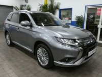 USED 2021 21 MITSUBISHI OUTLANDER 2.4h TwinMotor 13.8kWh Dynamic SUV 5dr Petrol Plug-in Hybrid CVT 4WD Euro 6 (s/s) (224 ps) 4WD APP SAT NAV ANDROID APPLE CARPLAY LEATHER HEATED SEATS REAR VIEW CAMERA 1 OWNER EXCELLENT SERVICE HISTORY MITSUBISHI WARRANTY TILL MARCH 2026