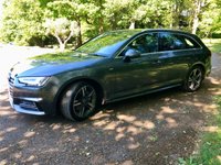 USED 2016 16 AUDI A4 AVANT 2.0 TDI S line Quattro Estate 5dr Diesel S Tronic Euro 6 (s/s) (190 ps//QUATTRO Euro 6 WITH ONLY 58,000 MILES//DAYTONA GREY METALLIC WITH BLACK HALF LEATHER//TECHNOLOGY PACKAGE//AUDI PHONE BOX WITH WIRELESS CHARGING//WIDE SCREEN SATELLITE NAVIGATION//HEATED FRONT SEATS// COLOUR DIS, ELECTRIC FOLDING AUTO DIMMING DOOR MIRRORS WITH KERB VIEW, LED LIGHTS HEADLIGHTS WITH DYNAMIC REAR AND FRONT INDICATORS. RARE QUATTRO CAR WITH AN EXCELLENT SERVICE HISTORY//AUTO GEARBOX OIL // CAMBELT // WATERPUMP RECENTLY RENEWED//ULEZ COMPLIANT\\ QUATTRO Euro 6 WITH 58,000 MILES FINISHED IN DAYTONA GREY METALLIC WITH BLACK HALF LEATHER, TECHNOLOGY PACKAGE, AUDI PHONE BOX WITH WIRELESS CHARGING, WIDE SCREEN SATELLITE NAVIGATION, HEATED FRONT SEATS, 4 WAY LUMBAR SUPPORT, COLOUR DIS, ELECTRIC FOLDING AUTO DIMMING DOOR MIRRORS WITH KERB VIEW, LED LIGHTS HEADLIGHTS WITH DYNAMIC REAR AND FRONT INDICATORS. RARE QUATTRO CAR WITH AN EXCELLENT SERVICE HISTORY//AUTO GEARBOX OIL // CAMBELT // WATERPUMP RECENTLY RENEWED