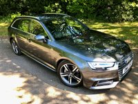 USED 2016 16 AUDI A4 AVANT 2.0 TDI S line Quattro Estate 5dr Diesel S Tronic Euro 6 (s/s) (190 ps//QUATTRO Euro 6 WITH ONLY 58,000 MILES//DAYTONA GREY METALLIC WITH BLACK HALF LEATHER//TECHNOLOGY PACKAGE//AUDI PHONE BOX WITH WIRELESS CHARGING//WIDE SCREEN SATELLITE NAVIGATION//HEATED FRONT SEATS// COLOUR DIS, ELECTRIC FOLDING AUTO DIMMING DOOR MIRRORS WITH KERB VIEW, LED LIGHTS HEADLIGHTS WITH DYNAMIC REAR AND FRONT INDICATORS. RARE QUATTRO CAR WITH AN EXCELLENT SERVICE HISTORY//AUTO GEARBOX OIL // CAMBELT // WATERPUMP RECENTLY RENEWED//ULEZ COMPLIANT\\ QUATTRO Euro 6 WITH 58,000 MILES FINISHED IN DAYTONA GREY METALLIC WITH BLACK HALF LEATHER, TECHNOLOGY PACKAGE, AUDI PHONE BOX WITH WIRELESS CHARGING, WIDE SCREEN SATELLITE NAVIGATION, HEATED FRONT SEATS, 4 WAY LUMBAR SUPPORT, COLOUR DIS, ELECTRIC FOLDING AUTO DIMMING DOOR MIRRORS WITH KERB VIEW, LED LIGHTS HEADLIGHTS WITH DYNAMIC REAR AND FRONT INDICATORS. RARE QUATTRO CAR WITH AN EXCELLENT SERVICE HISTORY//AUTO GEARBOX OIL // CAMBELT // WATERPUMP RECENTLY RENEWED