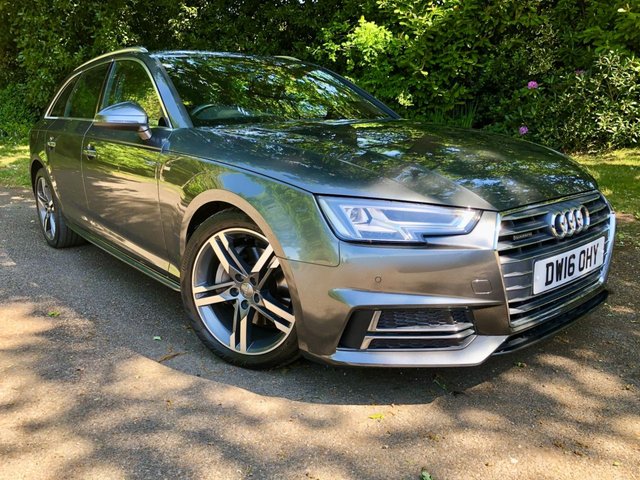 2016 16 Audi A4 Avant 2.0 TDI S line Quattro Estate 5dr Diesel S Tronic Euro 6 (s/s) (190 ps//QUATTRO Euro 6 WITH ONLY 58,000 MILES//DAYTONA GREY METALLIC WITH BLACK HALF LEATHER//TECHNOLOGY PACKAGE//AUDI PHONE BOX WITH WIRELESS CHARGING//WIDE SCREEN SATELLITE NAVIGATION//HEATED FRONT SEATS// COLOUR DIS, ELECTRIC FOLDING AUTO DIMMING DOOR MIRRORS WITH KERB VIEW, LED LIGHTS HEADLIGHTS WITH DYNAMIC REAR AND FRONT INDICATORS. RARE QUATTRO CAR WITH AN EXCELLENT SERVICE HISTORY//AUTO GEARBOX OIL // CAMBELT // WATERPUMP RECENTLY RENEWED//ULEZ COMPLIANT\\