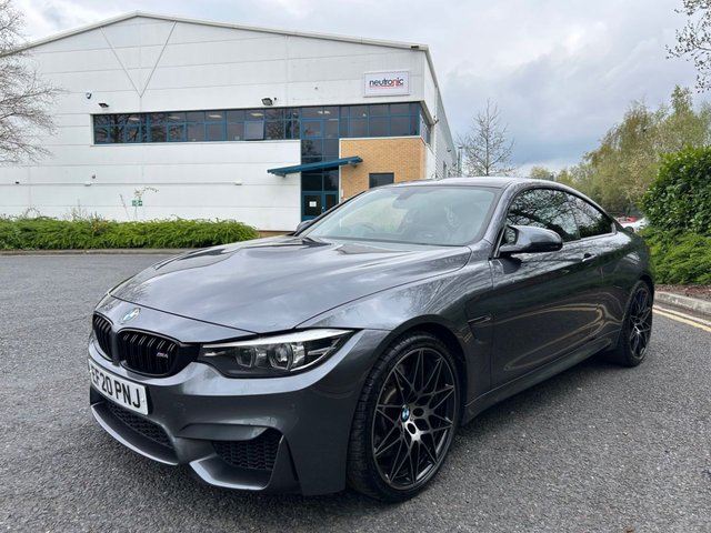 2020 20 BMW M4 3.0 BiTurbo GPF Competition Coupe 2dr Petrol DCT Euro 6 (s/s) (450 ps)-Factory Extras Worth £2,290-1 Former Keeper-Superb Low Mileage Example-Finished In Mineral Grey Metallic-Black Extended Merino Leather Upholstery-Carbon Fibre Interior Trim-Dual Climate Control-Mfsw-Cruise Control-Dab Radio-Bluetooth-Satnav-Head Up Display-Reverse Camera-Harman Kardon Sound-A Fantastic Opportunity. 