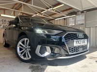 USED 2021 21 AUDI A3 1.0 TFSI 30 Sport Sportback 5dr Petrol Manual Euro 6 (s/s) (110 ps)+1 OWNER FROM NEW+FSH+2 KEYS+FULL LEATHER SEATS+APPS+MEDIA+DIGITAL COCKPIT+NAV+BLUETOOTH+ 2 KEYS+1 OWNER FROM NEW+FSH+FULL LEATHER SEATS+PARK CONTROL+NAV+CLIMATE+PRIVACY+BLUETOOTH+MEDIA+USB+AUX+DAB+ALLOYS+CRUISE+HPI CLEAR