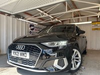 USED 2021 21 AUDI A3 1.0 TFSI 30 Sport Sportback 5dr Petrol Manual Euro 6 (s/s) (110 ps)+1 OWNER FROM NEW+FSH+2 KEYS+FULL LEATHER SEATS+APPS+MEDIA+DIGITAL COCKPIT+NAV+BLUETOOTH+ 2 KEYS+1 OWNER FROM NEW+FSH+FULL LEATHER SEATS+PARK CONTROL+NAV+CLIMATE+PRIVACY+BLUETOOTH+MEDIA+USB+AUX+DAB+ALLOYS+CRUISE+HPI CLEAR
