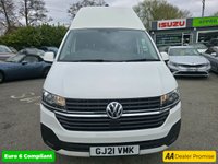 USED 2021 21 VOLKSWAGEN TRANSPORTER 2.0 TDI T30 Highline LWB in white with 64,000 miles, FSH, 1 owner, ULEZ compliant, 5-speed manual, A/C, Bluetooth & more! Plus VAT @ 20%! APPROVED CARS AND FINANCE ARE PLEASED TO OFFER THIS VOLKSWAGEN TRANSPORTER 2.0 TDI T30 HIGHLINE LWB IN WHITE WITH 64,000 MILES AND A FULL SERVICE HISTORY, 1 OWNER FROM NEW, ULEZ COMPLIANT EURO 6 DIESEL LWB HIGH ROOF PANEL VAN WITH A GREAT SPEC SUCH AS A 5 SPEED MANUAL GEARBOX, BLUETOOTH CONNECTIVITY, AIR CONDITIONING, CRUISE CONTROL, ELECTRIC MIRRORS, ELECTRIC WINDOWS, DAB RADIO, HEATED FRONT SCREEN, REAR PARKING SENSORS, DUAL PASSENGER SEAT, 16 INCH ALLOY WHEELS, 6.5 INCH TOUCHSCREEN DISPLAY AN