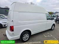 USED 2021 21 VOLKSWAGEN TRANSPORTER 2.0 TDI T30 Highline LWB in white with 64,000 miles, FSH, 1 owner, ULEZ compliant, 5-speed manual, A/C, Bluetooth & more! Plus VAT @ 20%! APPROVED CARS AND FINANCE ARE PLEASED TO OFFER THIS VOLKSWAGEN TRANSPORTER 2.0 TDI T30 HIGHLINE LWB IN WHITE WITH 64,000 MILES AND A FULL SERVICE HISTORY, 1 OWNER FROM NEW, ULEZ COMPLIANT EURO 6 DIESEL LWB HIGH ROOF PANEL VAN WITH A GREAT SPEC SUCH AS A 5 SPEED MANUAL GEARBOX, BLUETOOTH CONNECTIVITY, AIR CONDITIONING, CRUISE CONTROL, ELECTRIC MIRRORS, ELECTRIC WINDOWS, DAB RADIO, HEATED FRONT SCREEN, REAR PARKING SENSORS, DUAL PASSENGER SEAT, 16 INCH ALLOY WHEELS, 6.5 INCH TOUCHSCREEN DISPLAY AN