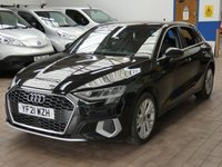USED 2021 21 AUDI A3 1.4 TFSIe 40 Sport Sportback 5dr Petrol Plug-in Hybrid S Tronic Euro 6 (s/s) 13kWh (204 ps) SAT NAV LEATHER INTERIOR PARK SENSORS 1 OWNER EXCELLENT SERVICE HISTORY WARRANTY