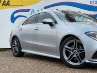 USED 2021 21 MERCEDES-BENZ CLA 1.3 CLA180 AMG Line Coupe 4dr Petrol 7G-DCT Euro 6 (s/s) (136 ps) AUTOMATIC, Apple Car Play, Wireless Charging, Heated Leather Seats, Reverse Camera, Sat Nav, 18" AMG Alloy Wheels, Front & Rear Park Control, Dual Climate Control, Cruise Control, Bluetooth Phone Prep, DAB Radio