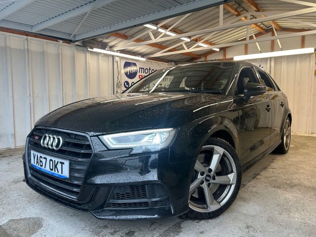 2018 67 AUDI S3 2.0 TFSI Black Edition Sportback 5dr Petrol S Tronic quattro Euro 6 (s/s) (310 ps)+2 FORMER KEEPERS+2 KEYS+HISTORY+MEDIA+NAVIGATION+BLUETOOTH+LEATHER SEATS+ 2 KEYS+HISTORY+CLIMATE+MEDIA+LOCKING WHEEL NUT+NAV+HALF LEATHER HEATED SEATS+COMFORT PACK+BLUETOOTH+USB+AUX+DAB+HPI CLEAR