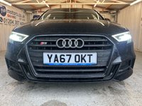 USED 2018 67 AUDI S3 2.0 TFSI Black Edition Sportback 5dr Petrol S Tronic quattro Euro 6 (s/s) (310 ps)+2 FORMER KEEPERS+2 KEYS+HISTORY+MEDIA+NAVIGATION+BLUETOOTH+LEATHER SEATS+ 2 KEYS+HISTORY+CLIMATE+MEDIA+LOCKING WHEEL NUT+NAV+HALF LEATHER HEATED SEATS+COMFORT PACK+BLUETOOTH+USB+AUX+DAB+HPI CLEAR