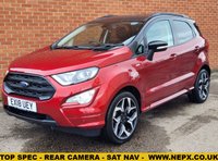 USED 2018 18 FORD ECOSPORT 1.0T EcoBoost ST-Line SUV 5dr Petrol Auto Euro 6 (s/s) (125 ps) REAR CAMERA - HEATED SEATS - HUGE SPEC - LOW MILES