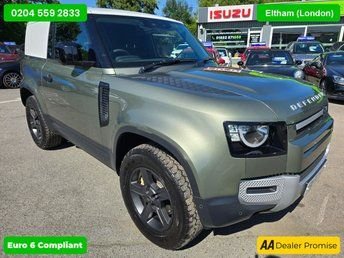View our Land Rover Defender 3.0 Hard Top MHEV Green, 81,100 miles, 2 owners, ULEZ Euro 6 4x4, automatic, Sat Nav, 10" display, main dealer history, plus VAT @ 20%!
