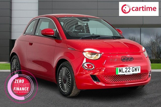 View our Fiat 500e 24kWh RED Hatchback 3dr Electric Auto (95 ps) Touchscreen, Apple CarPlay / Android Auto, Rear Parking Sensors, USB Connection, Bluetooth