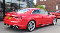 PRE-OWNED 2018 18 AUDI RS5 2.9 TFSI V6 Coupe 2dr Petrol Tiptronic quattro Euro 6 (s/s) (450 ps) Misano Red Pearl Effect (&pound;645 option), Fine Napa Leather Super Sports Seats Black With Rock Grey Stitching, 20in 5 Arm Trapezoid Forged Alloys (&pound;2000 option), Top Speed Increased To 184 MPH (&pound;1450 option), Carbon Inlays (&pound;950 option), Audi Side Assist Including Pre-sense Rear (&pound;775 option), Rear View Camera (&pound;450 option), Audi Phone Box With Wireless Charging (&pound;325 option), Tyre Pressure Monitoring System (&pound;250 option), Electric Adjustable Seats With Driver Memory (&pound;200 option), Storage Pack