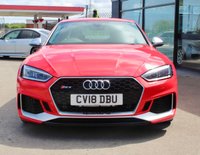 PRE-OWNED 2018 18 AUDI RS5 2.9 TFSI V6 Coupe 2dr Petrol Tiptronic quattro Euro 6 (s/s) (450 ps) Misano Red Pearl Effect (&pound;645 option), Fine Napa Leather Super Sports Seats Black With Rock Grey Stitching, 20in 5 Arm Trapezoid Forged Alloys (&pound;2000 option), Top Speed Increased To 184 MPH (&pound;1450 option), Carbon Inlays (&pound;950 option), Audi Side Assist Including Pre-sense Rear (&pound;775 option), Rear View Camera (&pound;450 option), Audi Phone Box With Wireless Charging (&pound;325 option), Tyre Pressure Monitoring System (&pound;250 option), Electric Adjustable Seats With Driver Memory (&pound;200 option), Storage Pack