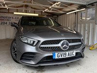 USED 2019 19 MERCEDES-BENZ A-CLASS 1.3 A200 AMG Line Hatchback 5dr Petrol 7G-DCT Euro 6 (s/s) (163 ps)+1 OWNER FROM NEW+2 KEYS+FSH+MEDIA+APPS+DIGITAL COCKPIT+APPLE CAR PLAY+HALF LEATHER SEATS+NAVIGATION 2 KEYS+1 OWNER FROM NEW+FSH+HALF LEATHER SEATS+DIGITAL COCKPIT+CLIMATE+NAV WITH SD CARD+APPLECARPLAY+APPS+18" ALLOYS+BLUETOOTH+USB+AUX+DAB+CRUISE+HPI CLEAR