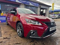 USED 2019 69 LEXUS CT 1.8 200h F Sport Hatchback 5dr Petrol Hybrid E-CVT Euro 6 (s/s) (136 ps) BEAUTIFUL RED, CLEAN INSIDE AND OUT