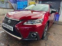 USED 2019 69 LEXUS CT 1.8 200h F Sport Hatchback 5dr Petrol Hybrid E-CVT Euro 6 (s/s) (136 ps) BEAUTIFUL RED, CLEAN INSIDE AND OUT