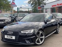 USED 2019 19 AUDI A4 2.0 TFSI 40 Black Edition Saloon 4dr Petrol S Tronic Euro 6 (s/s) (190 ps) A TRULY STUNNING ADDITION TO OUR FORECOURT+ONLY 1 FORMER KEEPER+SERVICE HISTORY+ULEZ COMPLIANT+PRIVACY GLASS+HALF LEATHER INTERIOR+SATELLITE NAVIGATION+PARK ASSIST+CLIMATE CONTROL+19 INCH ALLOY WHEELS+COST NEW &pound;36495 MAKING THIS USED VEHICLE OUTSTANDING VALUE AT OUR LOW PRICE+CALL NOW TO SPEAK WITH ONE OF OUR VERY EXPERIENCED SALES EXECUTIVES TO ARRANGE A VIEWING+ABSOLUTELY NOT TO BE MISSED+READY TO DRIVE AWAY TODAY!!!!!!!!!!!!!!!!!!!!!!!!!!!!!!