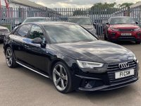 USED 2019 19 AUDI A4 2.0 TFSI 40 Black Edition Saloon 4dr Petrol S Tronic Euro 6 (s/s) (190 ps) A TRULY STUNNING ADDITION TO OUR FORECOURT+ONLY 1 FORMER KEEPER+SERVICE HISTORY+ULEZ COMPLIANT+PRIVACY GLASS+HALF LEATHER INTERIOR+SATELLITE NAVIGATION+PARK ASSIST+CLIMATE CONTROL+19 INCH ALLOY WHEELS+COST NEW &pound;36495 MAKING THIS USED VEHICLE OUTSTANDING VALUE AT OUR LOW PRICE+CALL NOW TO SPEAK WITH ONE OF OUR VERY EXPERIENCED SALES EXECUTIVES TO ARRANGE A VIEWING+ABSOLUTELY NOT TO BE MISSED+READY TO DRIVE AWAY TODAY!!!!!!!!!!!!!!!!!!!!!!!!!!!!!!