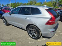USED 2018 67 VOLVO XC60 2.0 T5 Inscription SUV in silver with 81,500 miles, FSH, 2 owners, ULEZ compliant, auto, sat nav, leather interior, touchscreen & more! With a full service history, this 2018 Volvo XC60 T5 Inscription with 81,500 miles is a superb example of a reliable and well-maintained vehicle. The XC60, with its 2.0L petrol engine and four-wheel drive, offers a refined driving experience. The Inscription trim adds a touch of luxury, while its Euro 6 emission class ensures it meets modern environmental standards. This particular model comes with desirable features, including 20in alloy wheels, an active Four-C chassis system, satelitte naviga