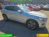 USED 2018 67 VOLVO XC60 2.0 T5 Inscription SUV in silver with 81,500 miles, FSH, 2 owners, ULEZ compliant, auto, sat nav, leather interior, touchscreen & more! With a full service history, this 2018 Volvo XC60 T5 Inscription with 81,500 miles is a superb example of a reliable and well-maintained vehicle. The XC60, with its 2.0L petrol engine and four-wheel drive, offers a refined driving experience. The Inscription trim adds a touch of luxury, while its Euro 6 emission class ensures it meets modern environmental standards. This particular model comes with desirable features, including 20in alloy wheels, an active Four-C chassis system, satelitte naviga