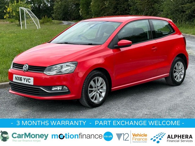 2016 16 Volkswagen Polo 1.0 BlueMotion Tech SE Hatchback 3dr Petrol Manual Euro 6 (s/s) (60 ps)