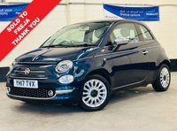 USED 2017 17 FIAT 500 1.2 Lounge Hatchback 3 Door Petrol Manual Euro 6 (s/s) (69 bhp) PAN ROOF SAT NAV PARKING SENSORS