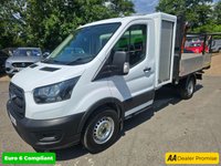 USED 2021 21 FORD TRANSIT 2.0 350 EcoBlue Tipper in white, 46,618 miles, 1 owner, FSH, ULEZ Euro 6, automatic gearbox, Bluetooth, rear sensors & more! Final price +VAT @ 20%! *** AUTOMATIC***DIESEL***TIPPER