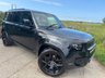 USED 2020 70 LAND ROVER DEFENDER 2.0 SD4 SE SUV 5dr Diesel Auto 4WD Euro 6 (s/s) (240 ps) UPGRADED 22' URBAN ALLOYS + WIRELESS APPLE CARPLAY + BLACK PACK + 10' TOUCHSCREEN DISPLAY WITH PRO NAV + 12-WAY HEATED ELECTRIC MEMORY FRONT SEATS + MERIDIAN SOUND SYSTEM + BLIND SPOT ASSIST + TWO-ZONE CLIMATE CONTROL + COLOURED REVERSING CAMERA WITH 360 DEGREE PARKING AID + DAB RADIO + LANE KEEP ASSIST + CRUISE CONTROL WITH SPEED LIMITER + TRAFFIC SIGN RECOGNITION + FINISHED IN SANTORINI BLACK