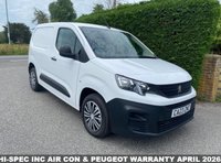 USED 2023 23 PEUGEOT PARTNER 1000 PROFESSIONAL PREMIUM L1 1.5 BLUE HDI 100PS High Specification Professional Premium Model, With Air Con, Media Screen, Dual Passenger Seat (3 Seater) Load Through Bulkhead & Ply Lined.