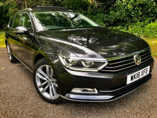 2018 18 Volkswagen Passat 1.4 TSI GT Estate 5dr Petrol DSG Euro 6 (s/s) (125 ps) PANORAMIC GLASS SUNROOF//ACTIVE -CRUISE CONTROL//APPLE-PLAY//FULL VW SERVICE HISTORY//FRONT AND REAR PARK SENSORS//ERGO-COMFORT SEATS//1/2 SUEDE /LEATHER HEATED FRONT SEATS//MULTI -FUNCTION STEERING//18' ALLOYS//ELECTRIC FOLDING MIRRORS