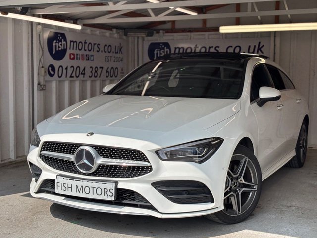 2021 71 MERCEDES-BENZ CLA 1.3 CLA250e 15.6kWh AMG Line (Premium Plus) Shooting Brake 5dr Petrol Plug-in Hybrid 8G-DCT Euro 6 (s/s) (218 ps)+1 OWNER FROM NEW+2 KEYS+PANORAMIC SUNROOF+DIGITAL COCKPIT+FULL LEATHER SEATS+PRIVACY 2 KEYS+1 OWNER FROM NEW+CABLE+FULL LEATHER SEATS+PARK CONTROL+NAV+PANORAMIC SUNROOF+PRIVACY+CLIMATE+BLUETOOTH+MEDIA+18" ALLOYS+CRUISE+HEATED FRONT SEATS+HPI CLEAR