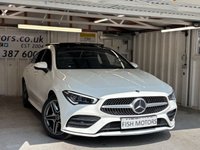 USED 2021 71 MERCEDES-BENZ CLA 1.3 CLA250e 15.6kWh AMG Line (Premium Plus) Shooting Brake 5dr Petrol Plug-in Hybrid 8G-DCT Euro 6 (s/s) (218 ps)+1 OWNER FROM NEW+2 KEYS+PANORAMIC SUNROOF+DIGITAL COCKPIT+FULL LEATHER SEATS+PRIVACY 2 KEYS+1 OWNER FROM NEW+CABLE+FULL LEATHER SEATS+PARK CONTROL+NAV+PANORAMIC SUNROOF+PRIVACY+CLIMATE+BLUETOOTH+MEDIA+18" ALLOYS+CRUISE+HEATED FRONT SEATS+HPI CLEAR