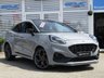 USED 2022 22 FORD PUMA 1.5T EcoBoost ST SUV 5dr Petrol Manual Euro 6 (s/s) (200 ps) Finished in  GREY MATTER with HEATED PERFORMANCE LEATHER/ALCANTARA Trim. This Ford Puma certainly looks the part, it is the sportiest version of the Puma compact SUV, with meaner looks and a racier setup, It's got the raised up driving position, the eye-catching design, and a miniature SUV shape. Features include Sat Nav with Virtual Dash, DAB Radio, 19" ALLOYS, ST Performance Pack,  B/Tooth, Apple Play, B&O Premium Audio and much more. Serviced at 13412 miles, 26873 miles and at 33701 miles.1