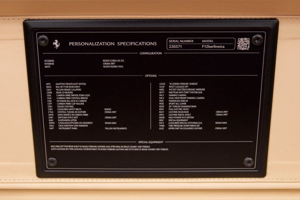 USED 2016 F FERRARI F12 BERLINETTA 6.3 V12 