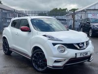 USED 2016 66 NISSAN JUKE 1.6 DIG-T Nismo RS SUV 5dr Petrol Manual Euro 6 (218 ps) A STUNNING LOW MILEAGE EXAMPLE THAT IS SUPPLIED WITH A FULL SERVICE HISTORY AND MOT TILL APRIL NEXT YEAR. LOADED WITH EXTRAS INCLUDING PEARL WHITE PAINT COMPLIMENTED WITH A FULL BLACK ALCANTARA INTERIOR, SATELLITE NAVIGATION, BLUETOOTH, PARK ASSIST, 18 INCH ALLOY WHEELS AND MUCH MORE. THIS VEHICLE MUST BE SEEN!!!!! FINANCE AND EXTENDED WARRANTY AVAILABLE ON THIS USED VEHICLE. CALL A MEMBER OF OUR TEAM NOW TO AVOID DISAPPOINTMENT!!!!