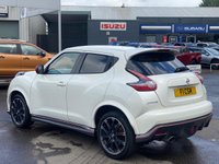 USED 2016 66 NISSAN JUKE 1.6 DIG-T Nismo RS SUV 5dr Petrol Manual Euro 6 (218 ps) A STUNNING LOW MILEAGE EXAMPLE THAT IS SUPPLIED WITH A FULL SERVICE HISTORY AND MOT TILL APRIL NEXT YEAR. LOADED WITH EXTRAS INCLUDING PEARL WHITE PAINT COMPLIMENTED WITH A FULL BLACK ALCANTARA INTERIOR, SATELLITE NAVIGATION, BLUETOOTH, PARK ASSIST, 18 INCH ALLOY WHEELS AND MUCH MORE. THIS VEHICLE MUST BE SEEN!!!!! FINANCE AND EXTENDED WARRANTY AVAILABLE ON THIS USED VEHICLE. CALL A MEMBER OF OUR TEAM NOW TO AVOID DISAPPOINTMENT!!!!