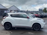 USED 2016 66 NISSAN JUKE 1.6 DIG-T Nismo RS SUV 5dr Petrol Manual Euro 6 (218 ps) A STUNNING LOW MILEAGE EXAMPLE THAT IS SUPPLIED WITH A FULL SERVICE HISTORY AND MOT TILL APRIL NEXT YEAR. LOADED WITH EXTRAS INCLUDING PEARL WHITE PAINT COMPLIMENTED WITH A FULL BLACK ALCANTARA INTERIOR, SATELLITE NAVIGATION, BLUETOOTH, PARK ASSIST, 18 INCH ALLOY WHEELS AND MUCH MORE. THIS VEHICLE MUST BE SEEN!!!!! FINANCE AND EXTENDED WARRANTY AVAILABLE ON THIS USED VEHICLE. CALL A MEMBER OF OUR TEAM NOW TO AVOID DISAPPOINTMENT!!!!