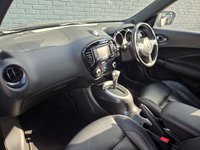 USED 2019 68 NISSAN JUKE 1.6 Tekna SUV 5dr Petrol XTRON Euro 6 (117 ps) Climate control A/C, Black leather interior, Satellite navigation, Cruise control, Bluetooth connectivity for calls and music, Bose Personal Sound System, USB and AUX input, Heated Seats, Keyless entry, Keyless drive, Auto wipers, Blindspot monitor, Different drive modes, Power folding wingmirrors, Rear tinted windows, DAB radio, LED daytime running lights, Rear parking camera, 360 Parking cameras, Auto xenon headlights, 17" Alloy wheels.