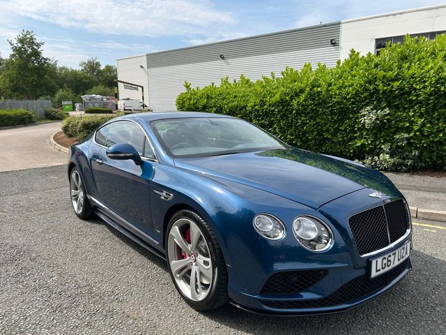 2017 67 Bentley Continental 4.0 V8 GT S Coupe 2dr Petrol Auto 4WD Euro 6 (528 ps)-2 Former Keepers-Last Keeper Since June 2019-Finished In Marlin Blue Metallic With Brunel Main Hide-Supplied New By Jack Barclay-Contrast Stitching-Hand Stitching To Steering Wheel-V8 S Logo & Bentley Emblems On Headrests-Mulliner Driving Specification-Active Rear Spoiler-Black Gloss Exterior Lower Body Styling-Piano Black Interior Trim-Diamond Quilted Hide Seats-Dual Climate Control-Mfsw-Cruise Control-Dab Radio-Bluetooth-Satnav-Front Armrest-V8 S Tread Plates-Ventilated Front Seats With Massage Function-Rear View Camera-Automatic Tailgate-Telephone Voice Control-21 Inch Alloy Wheels-Sports Exhaust-Great Example With Low Mileage & Top Specification.