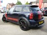USED 2011 61 MINI COUNTRYMAN 1.6 Cooper S SUV 5dr Petrol Manual ALL4 Euro 5 (s/s) (184 ps) Finished in COSMIC BLUE MET with FULL HEATED LEATHER TRIM. CLEARANCE TERMS AND CONDITIONS APPLY, MAY REQUIRE SOME COSMETIC AND MECHANICAL ATTENTION, PLEASE RING FOR DETAILS. Features include, Full heated Leather, Harman Kardon Speakers, DAB Radio, Park Sensors, Alloys, B/Tooth, Power Folding Mirrors, Front Fog Lights, Cruise Control, 4X4, MOT due 9/2/2026. Last serviced at 104078 miles on 21/3/2025.