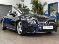 USED 2018 18 MERCEDES-BENZ E CLASS 2.0 E300 AMG Line (Premium Plus) Cabriolet 2dr Petrol G-Tronic+ Euro 6 (s/s) (245 ps) SAT NAV AIR SCARF REAR VIEW CAMERA BURMESTER SOUND SYSTEM PART LEATHER INTERIOR HEATED SEATS CRUISE CONTROL PARKING SENSORS SERVICE HISTORY WARRANTY