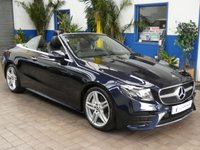 USED 2018 18 MERCEDES-BENZ E CLASS 2.0 E300 AMG Line (Premium Plus) Cabriolet 2dr Petrol G-Tronic+ Euro 6 (s/s) (245 ps) SAT NAV AIR SCARF REAR VIEW CAMERA BURMESTER SOUND SYSTEM PART LEATHER INTERIOR HEATED SEATS CRUISE CONTROL PARKING SENSORS SERVICE HISTORY WARRANTY
